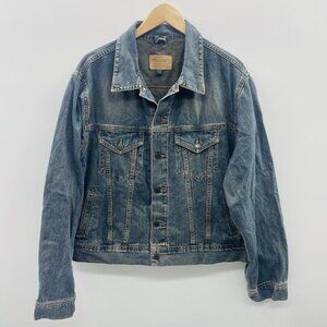 AEO American Eagle Outfitters Mens Size Large Cotton Denim Jean Jacket in Blue